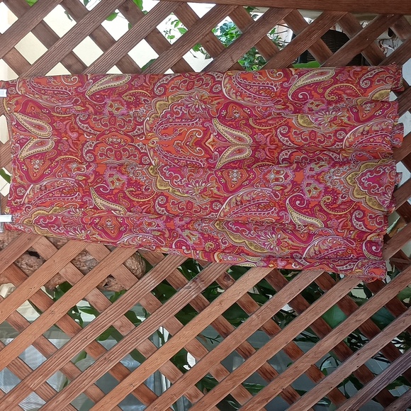 Talbots Multicolor Silk Paisley Flowing Skirt, Size 2 Petite - Picture 1 of 7